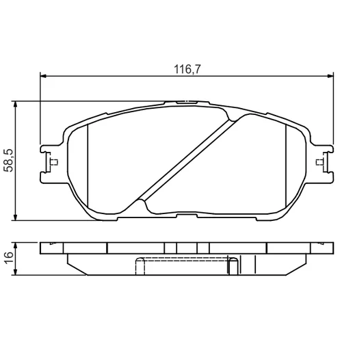 Sada brzdových platničiek kotúčovej brzdy 0 986 495 160 /BOSCH/ - obr. 3