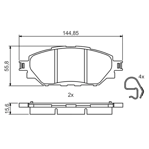 Sada brzdových platničiek kotúčovej brzdy 0 986 495 425 /BOSCH/ - obr. 4