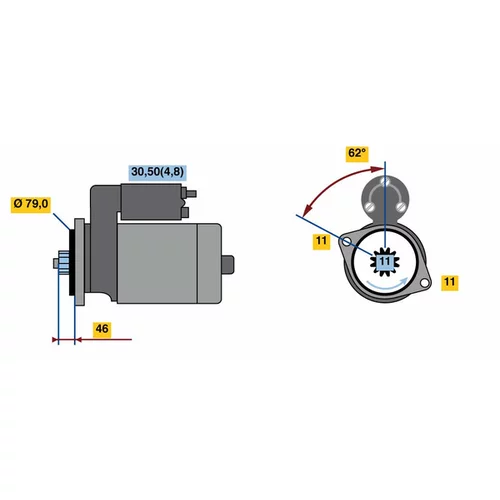 Štartér 0 001 121 435 /BOSCH/ - obr. 4