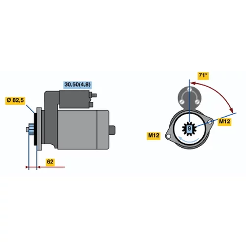 Štartér 0 001 125 607 /BOSCH/ - obr. 4