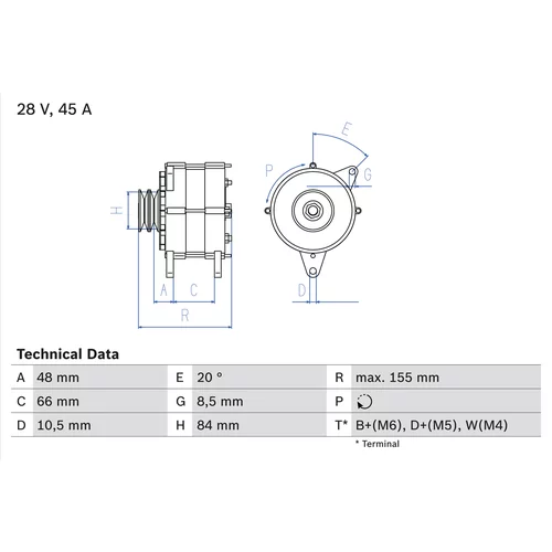 Alternátor BOSCH 0 986 037 221
