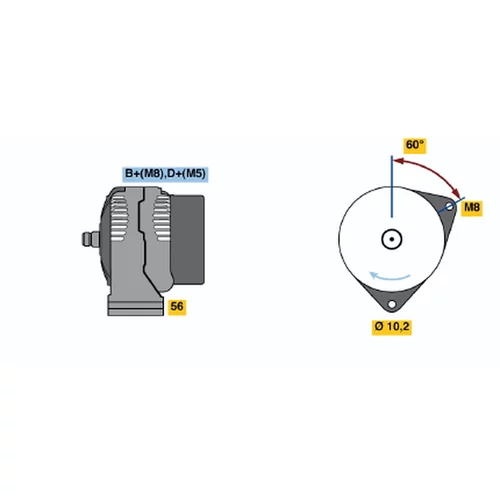 Alternátor BOSCH 0 986 040 190