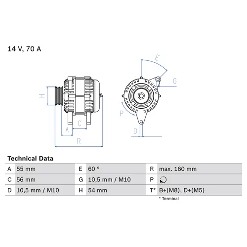 Alternátor 0 986 044 210 /BOSCH/