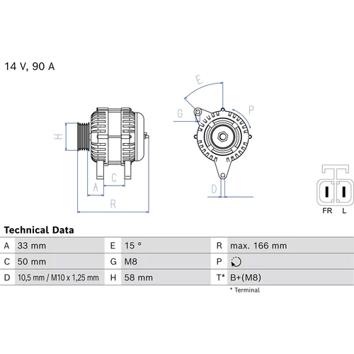Alternátor BOSCH 0 986 082 210