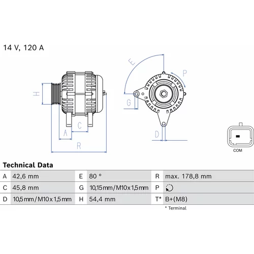 Alternátor BOSCH 0 986 087 110