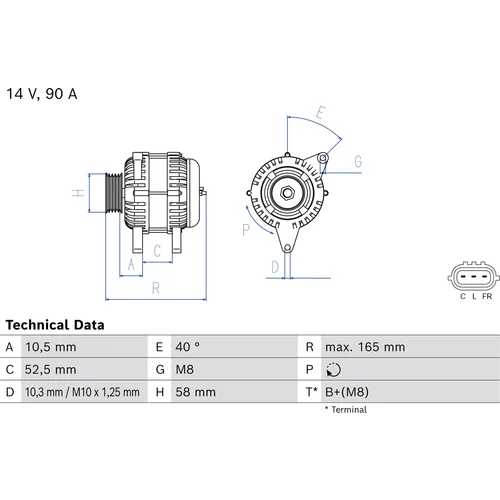 Alternátor BOSCH 0 986 087 190