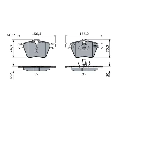 Sada brzdových platničiek kotúčovej brzdy 0 986 424 125 /BOSCH/ - obr. 6