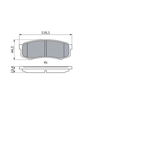 Sada brzdových platničiek kotúčovej brzdy 0 986 424 313 /BOSCH/ - obr. 4