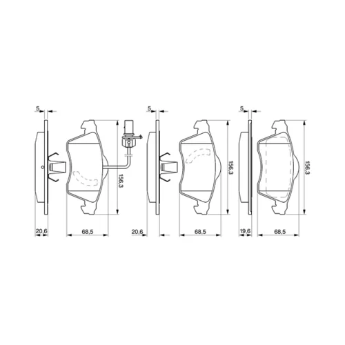 Sada brzdových platničiek kotúčovej brzdy 0 986 424 537 /BOSCH/ - obr. 6