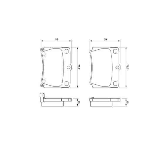 Sada brzdových platničiek kotúčovej brzdy 0 986 424 711 /BOSCH/ - obr. 4