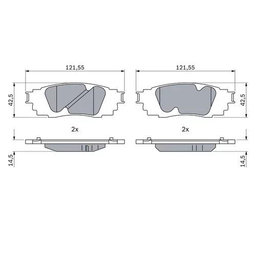 Sada brzdových platničiek kotúčovej brzdy 0 986 424 912 /BOSCH/ - obr. 4