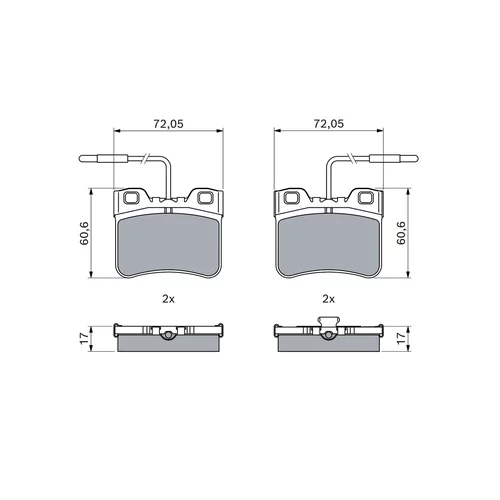 Sada brzdových platničiek kotúčovej brzdy 0 986 461 130 /BOSCH/ - obr. 4