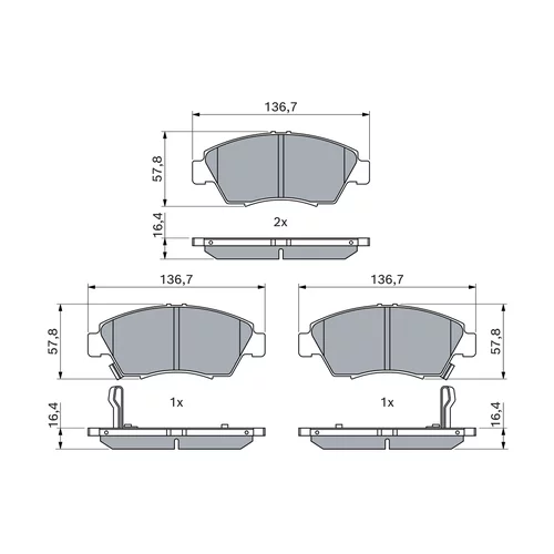 Sada brzdových platničiek kotúčovej brzdy 0 986 461 759 /BOSCH/ - obr. 4