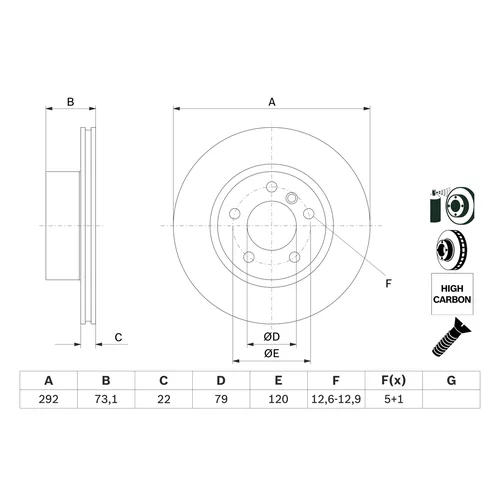 Brzdový kotúč 0 986 479 214 /BOSCH/ - obr. 4