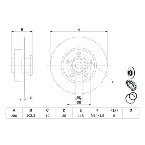 Brzdový kotúč 0 986 479 271 /BOSCH/ - obr. 4