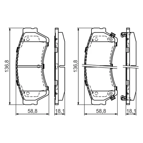 Sada brzdových platničiek kotúčovej brzdy 0 986 494 221 /BOSCH/ - obr. 6