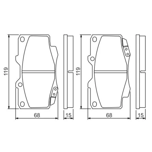 Sada brzdových platničiek kotúčovej brzdy 0 986 494 497 /BOSCH/ - obr. 4