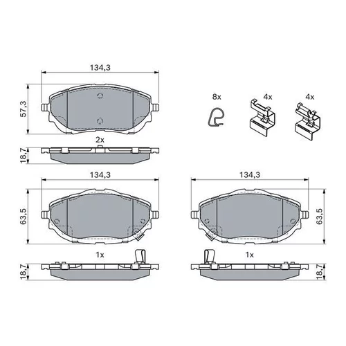 Sada brzdových platničiek kotúčovej brzdy 0 986 494 676 /BOSCH/ - obr. 6