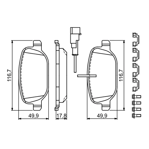 Sada brzdových platničiek kotúčovej brzdy 0 986 494 717 /BOSCH/ - obr. 4