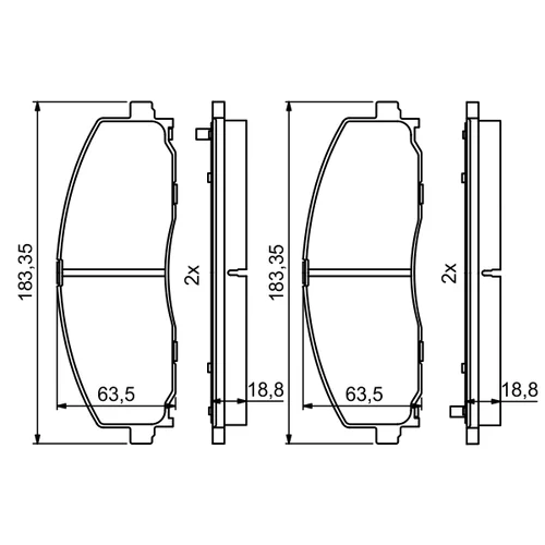 Sada brzdových platničiek kotúčovej brzdy 0 986 494 769 /BOSCH/ - obr. 6