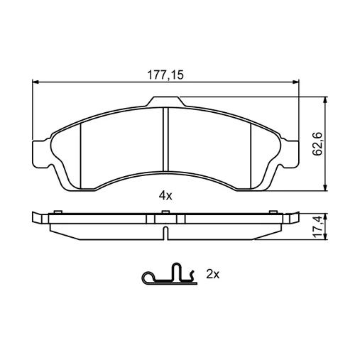 Sada brzdových platničiek kotúčovej brzdy 0 986 494 854 /BOSCH/ - obr. 6