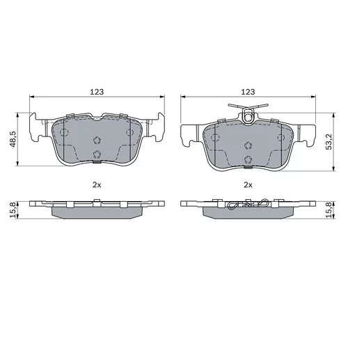 Sada brzdových platničiek kotúčovej brzdy 0 986 494 888 /BOSCH/ - obr. 3