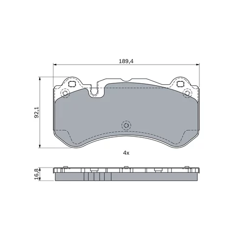 Sada brzdových platničiek kotúčovej brzdy 0 986 494 970 /BOSCH/ - obr. 6