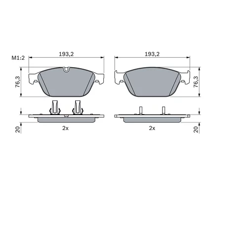 Sada brzdových platničiek kotúčovej brzdy 0 986 494 988 /BOSCH/ - obr. 4