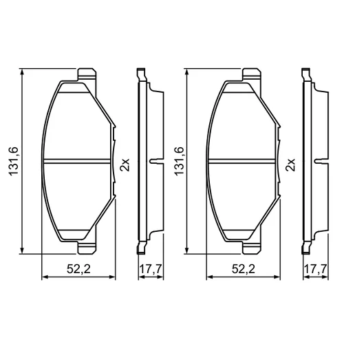Sada brzdových platničiek kotúčovej brzdy 0 986 495 390 /BOSCH/ - obr. 6