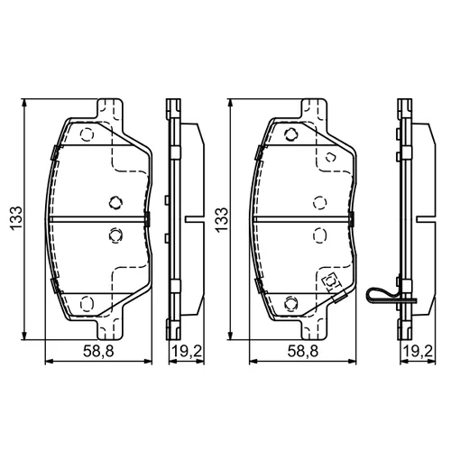 Sada brzdových platničiek kotúčovej brzdy 0 986 495 392 /BOSCH/ - obr. 6