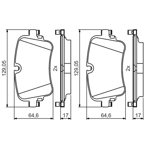 Sada brzdových platničiek kotúčovej brzdy 0 986 495 426 /BOSCH/ - obr. 3