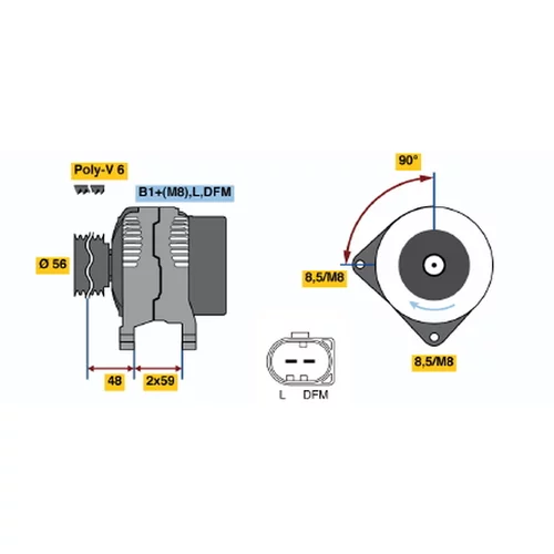 Alternátor BOSCH 0 124 325 140