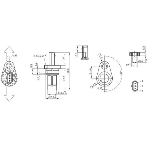 Snímač impulzov kľukového hriadeľa 0 261 210 329 /BOSCH/ - obr. 5