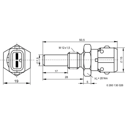 Snímač teploty chladiacej kvapaliny 0 280 130 026 /BOSCH/ - obr. 5
