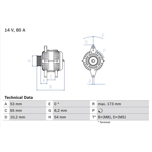 Alternátor BOSCH 0 986 041 381