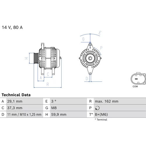 Alternátor 0 986 085 250 /BOSCH/