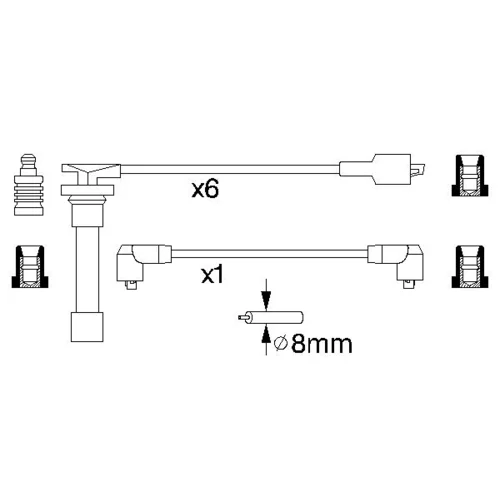 Sada zapaľovacích káblov 0 986 356 788 /BOSCH/ - obr. 4