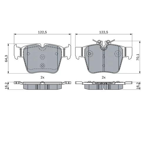 Sada brzdových platničiek kotúčovej brzdy 0 986 424 334 /BOSCH/ - obr. 6
