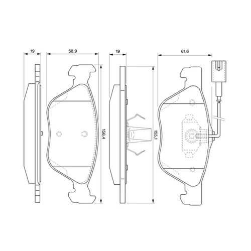 Sada brzdových platničiek kotúčovej brzdy 0 986 424 576 /BOSCH/ - obr. 6