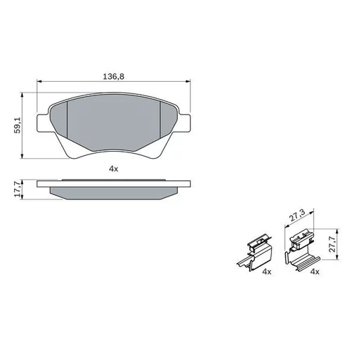 Sada brzdových platničiek kotúčovej brzdy 0 986 424 785 /BOSCH/ - obr. 4