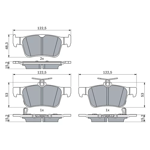 Sada brzdových platničiek kotúčovej brzdy 0 986 424 807 /BOSCH/ - obr. 6