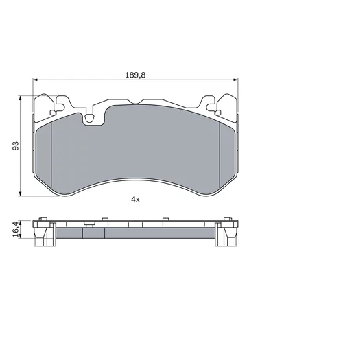 Sada brzdových platničiek kotúčovej brzdy 0 986 424 861 /BOSCH/ - obr. 4