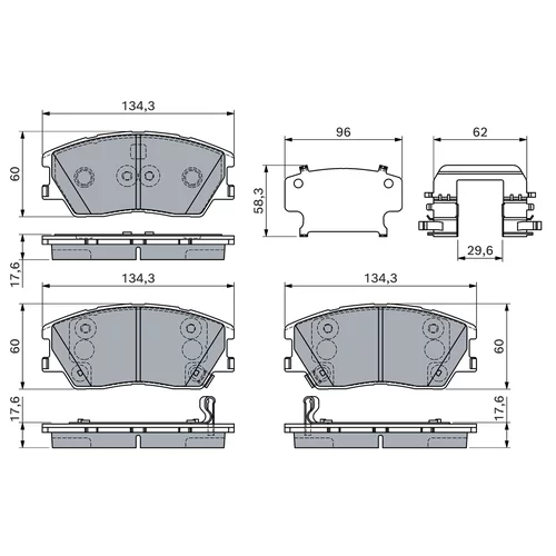 Sada brzdových platničiek kotúčovej brzdy 0 986 460 155 /BOSCH/ - obr. 3