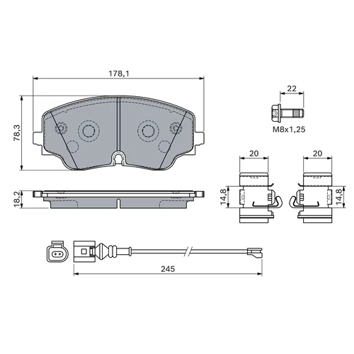 Sada brzdových platničiek kotúčovej brzdy 0 986 460 162 /BOSCH/ - obr. 4