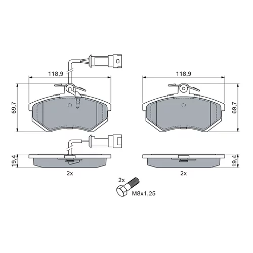 Sada brzdových platničiek kotúčovej brzdy 0 986 466 693 /BOSCH/ - obr. 4