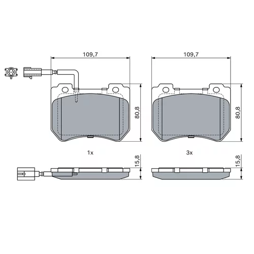 Sada brzdových platničiek kotúčovej brzdy 0 986 494 402 /BOSCH/ - obr. 4