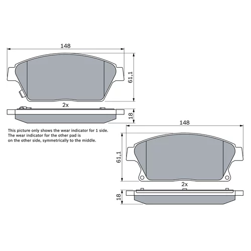 Sada brzdových platničiek kotúčovej brzdy 0 986 494 434 /BOSCH/ - obr. 4