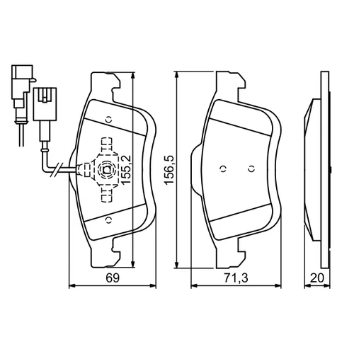 Sada brzdových platničiek kotúčovej brzdy 0 986 494 453 /BOSCH/ - obr. 4