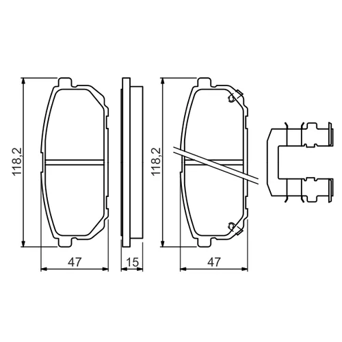 Sada brzdových platničiek kotúčovej brzdy 0 986 494 590 /BOSCH/ - obr. 6