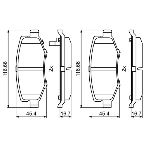 Sada brzdových platničiek kotúčovej brzdy 0 986 494 706 /BOSCH/ - obr. 6